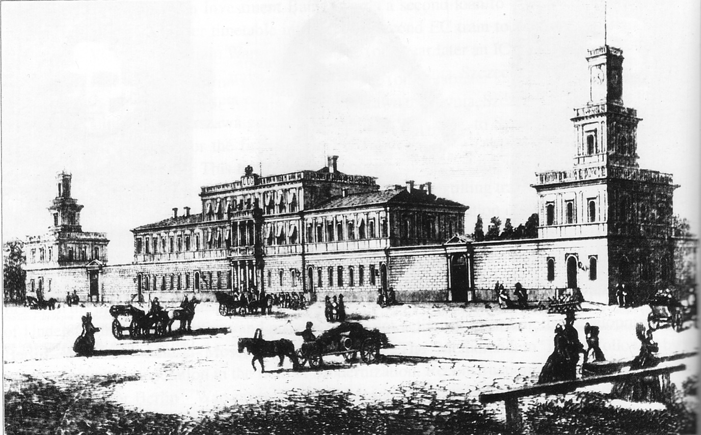 Historyczny widok Dworca Wiedeńskiego w Warszawie